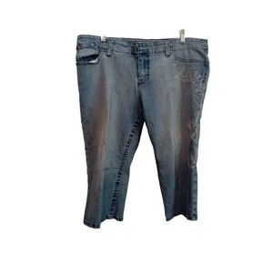 Vintage No boundaries‎ stitched floral capri jeans